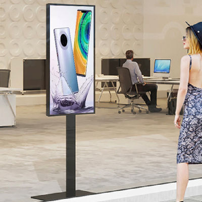 43 het Vensterlcd van de duimwinkel LCD van het Vertoningsscherm Verticale het Scherm van het Vloervenster Digitale Reclame