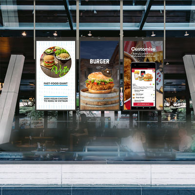 43 inch Window Lcd Display Indoor Roof Hanging Advertising 1920 X 1080 Fhd