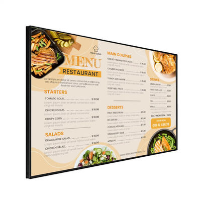 Innen LCD-advertentie-scherm Digitale signage-speler voor restaurantdigitale menuborden